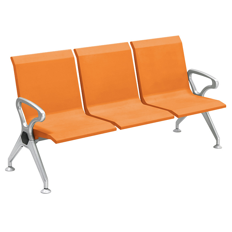 Fabricantes de suministro de moda pu cojín de cuero silla de aeropuerto de clase silla de fila de pasajeros tres sillas de espera silla de espera esqueleto de metal image 6