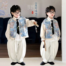 儿童国学唐装男女宝宝新中式外套男童皮衣夹克幼儿园表演服礼服