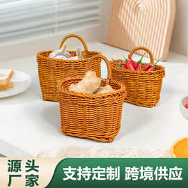 跨境代发厨房生姜大蒜收纳筐壁挂篮小花篮挂篮多功能收纳篮PP材质