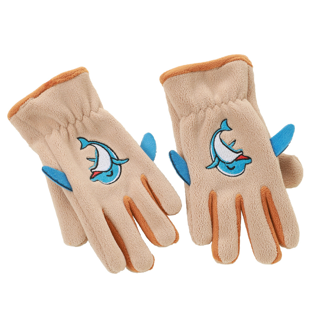 Guantes de invierno para niños para hombres y mujeres con guantes de terciopelo al aire libre caliente a prueba de frío de otoño para montar guantes de dibujos animados lindos