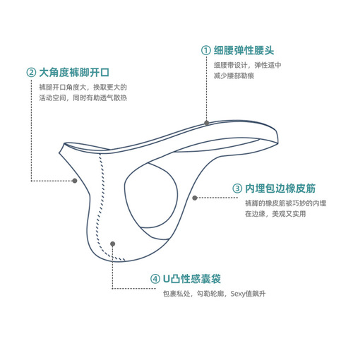 T-string male student ice silk sexy temptation T-shaped briefs briefs low-waisted youth breathable hair-exposed single T-pants