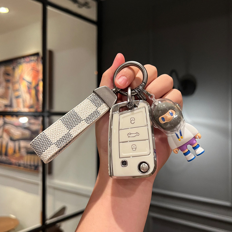 C 우유 흰색 실버 가장자리 + 흰색 격자 무늬 로프 + 실행 남자 친구