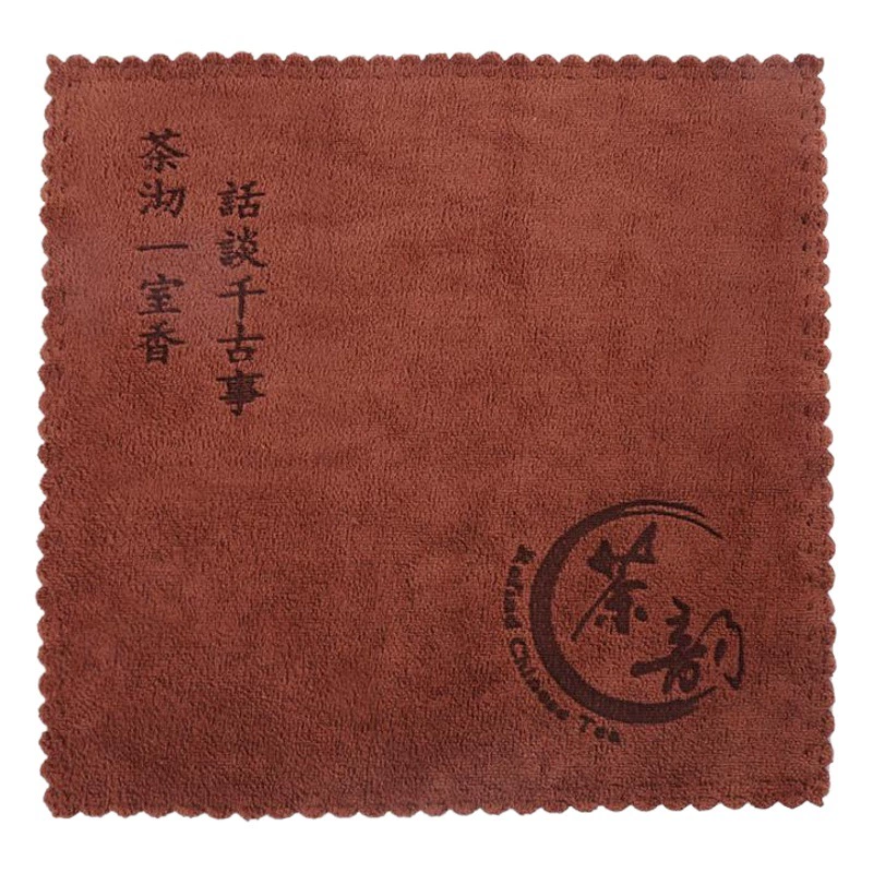 Индивидуальное кухонное полотенце с напечатанным логотипом, утолщенное впитывающее полотенце для чистки и ухода за чайниками, микрофибровое полотенце для чая в древнем стиле Дзен.