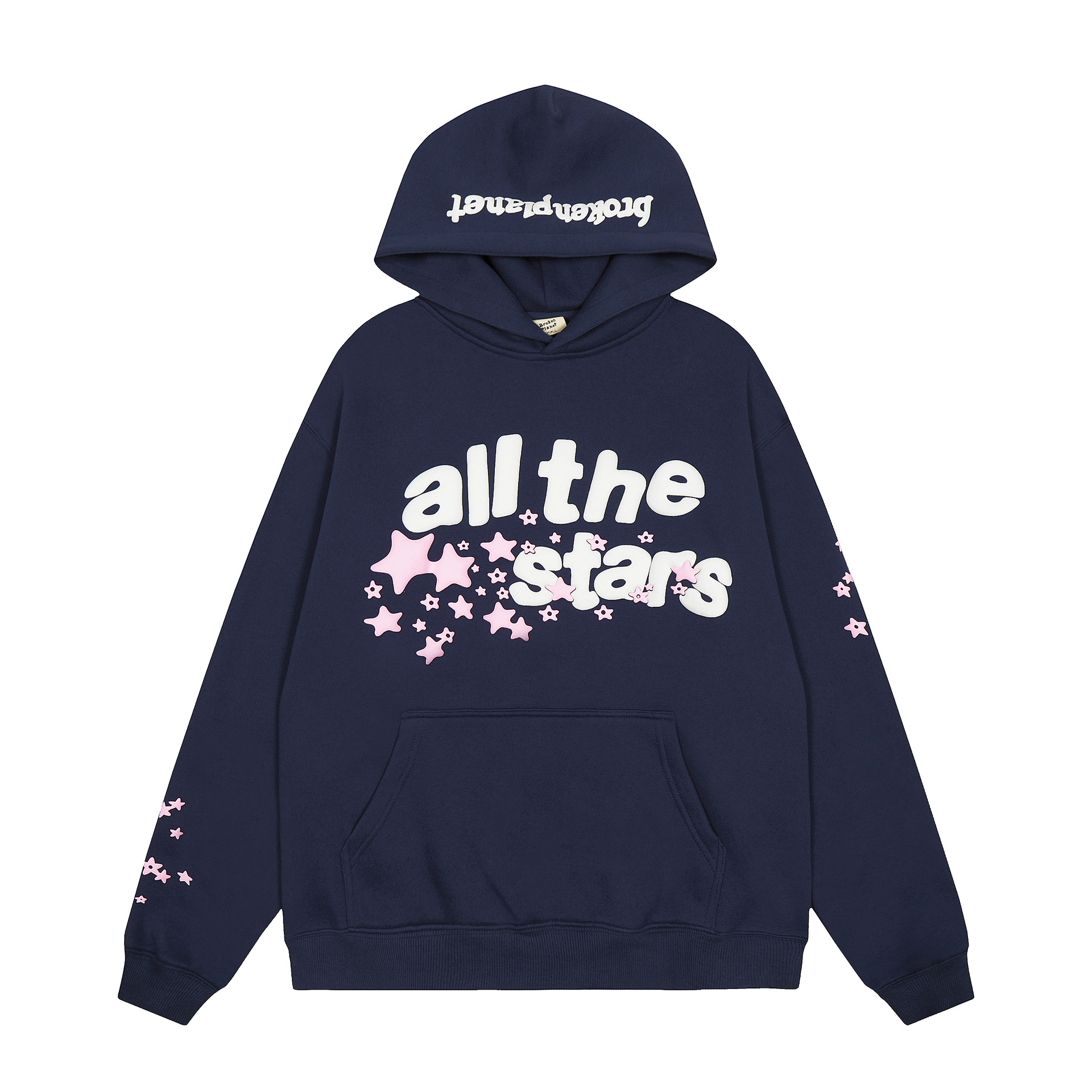 Transfronterizo roto planeta marca de moda carta de espuma impresa Sudadera con capucha de la calle suelta suéter casual traje