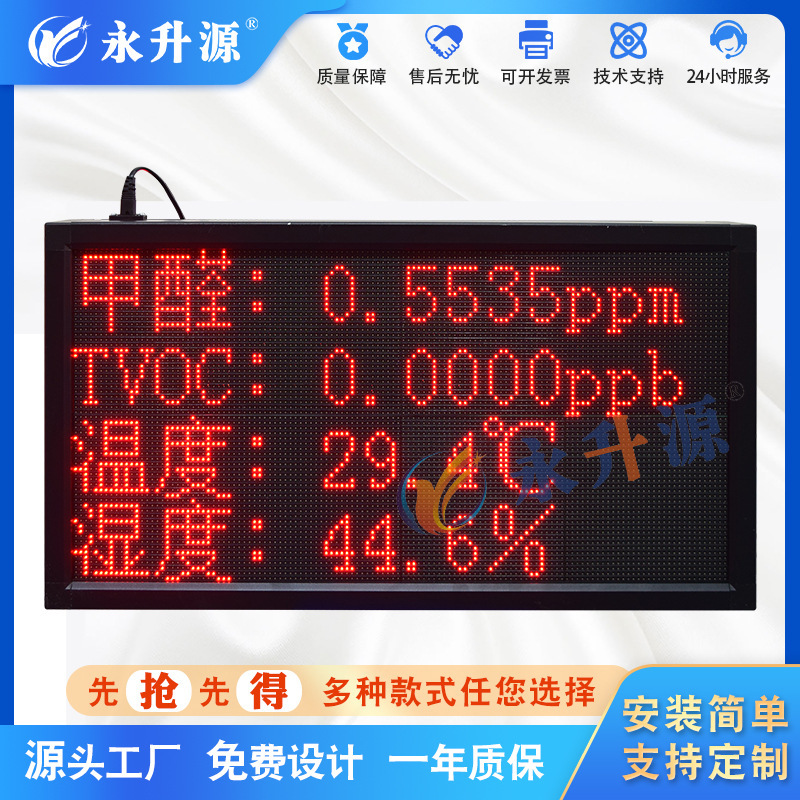 led电子看板温湿度压差PM2.5环境数据传感器监测监控器显示屏看板