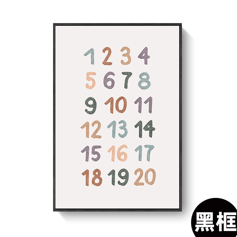 Pintura decorativa nórdica dibujos animados interesantes alfabeto numérico puerta arcoíris dinosaurio dormitorio infantil cuelga pintura marco interior pintura image 23