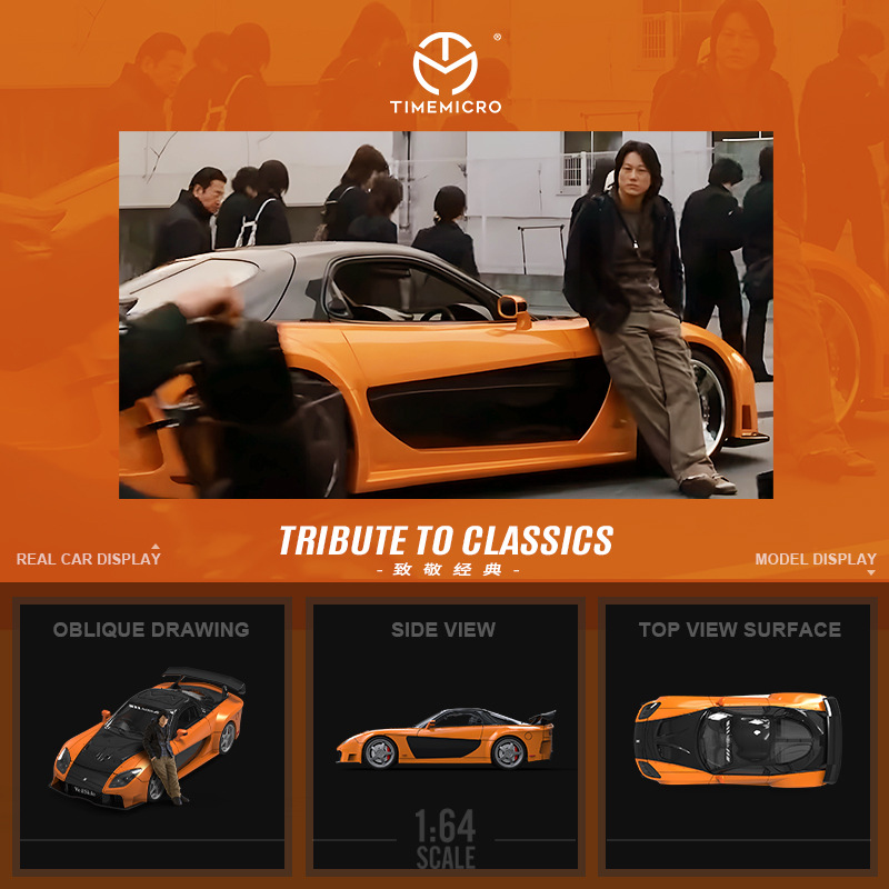 批发-TM1:64马自达RX-7 Veilside速度与激情仿真合金汽
