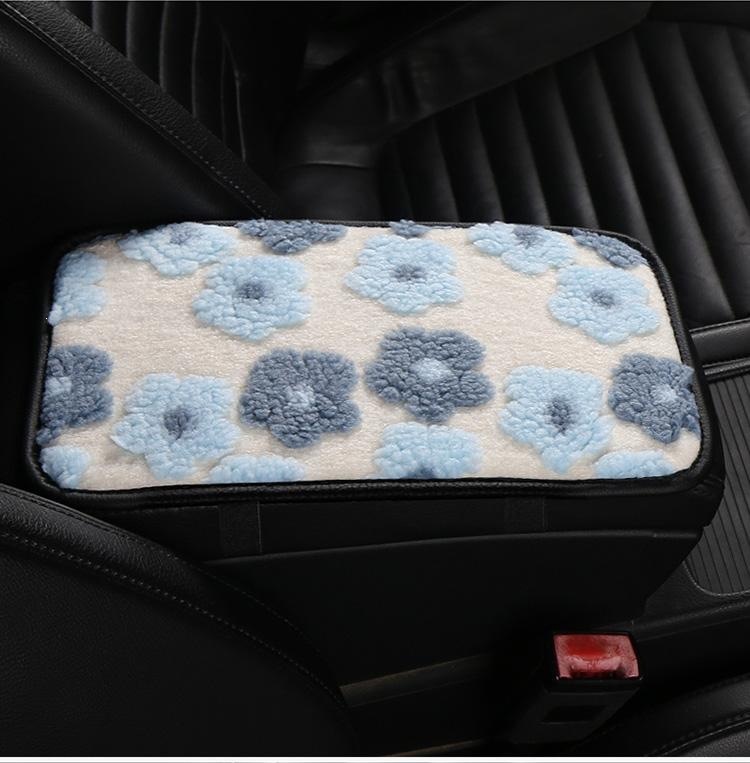 2026 New Floral Lambswool Car Armrest Cushion in Vibrant Red