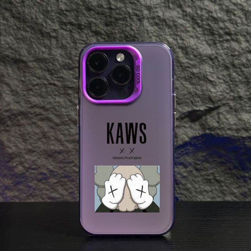 Color silver ins wind 16 for Apple 14/13/15 mobile phone case XR frosted XSMAX tide sesame street KAWS