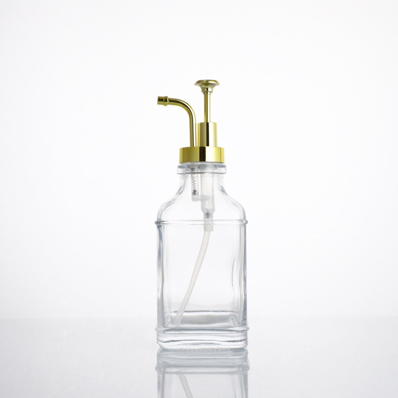 Botella de desinfectante para manos Botella de vidrio acondicionador de cabello champú de hotel Botella transparente de presión doméstica botella dividida de gel de baño image 9