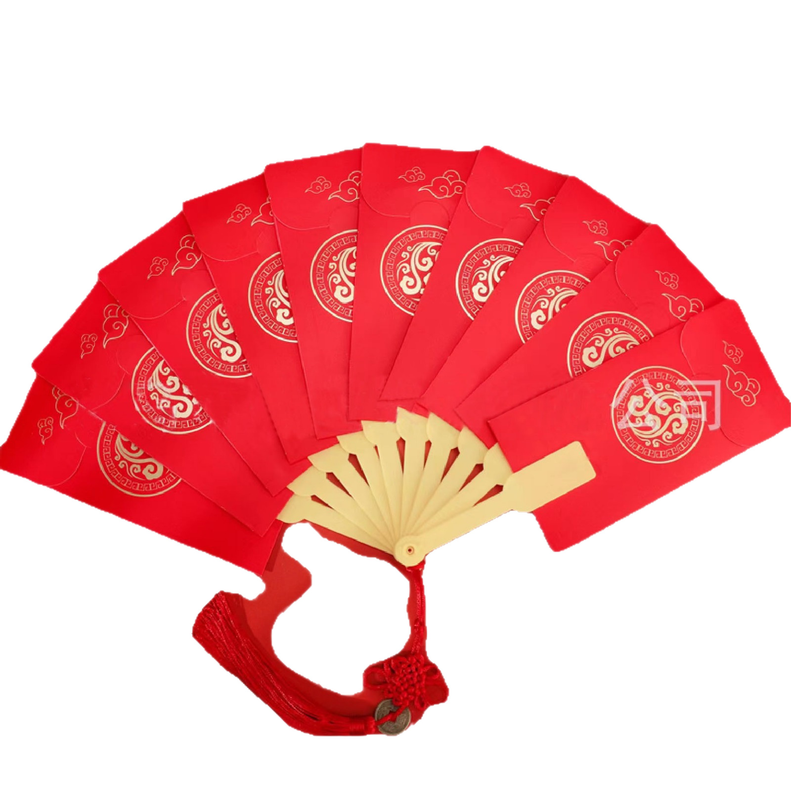 2026 New Fan-Shaped Red Envelope for New Year, Creative Folding Lion Dance National Trend Fan-Shaped Red Envelope, Same Style as on Douyin