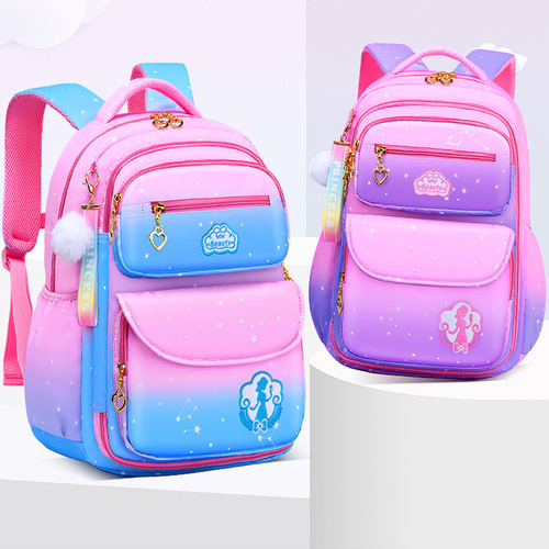 2024 Cross-border Lightweight Back Support Girls Training School Bag for Girls from Grades 1 to 6