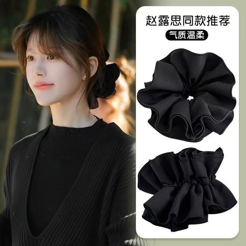 5591 연인 루스 스타일 꽃봉오리 머리끈 - 블랙