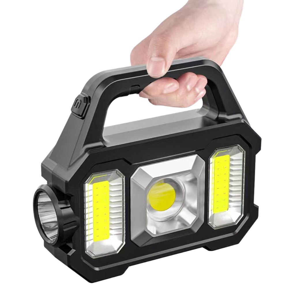 Linterna Solar LED fuerte luz al aire libre de carga USB Super brillante multifuncional COB Lámpara de trabajo lámpara portátil al por mayor