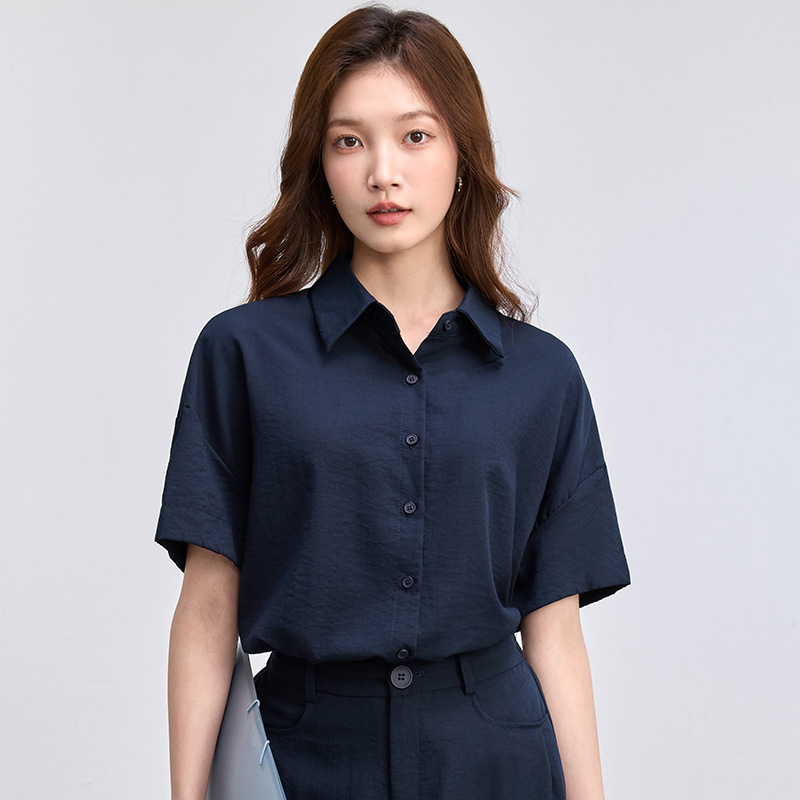 2026 New Style Women's Short-Sleeve Summer Thin Professional Attire Elegant Interview Formal Suit Shirt Workwear