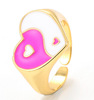 Retro fashionable ring, multicoloured accessory, 2021 collection, European style