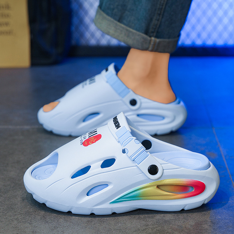 Zapatillas transfronterizas baño de verano para hombre ocio conducción de gran tamaño doble plataforma antideslizante playa sandalias deportivas al aire libre