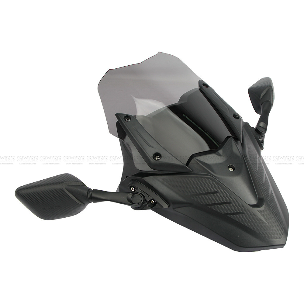 Suitable for Yamaha Nmax155 Modified Front Face Heightening Windshield Set, Front Windscreen Made of Abs Material