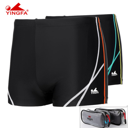 Yingfa swimming trunks men's swimsuit boxer fashion large size plus fat hot spring elastic beach trunks competition swimming equipment