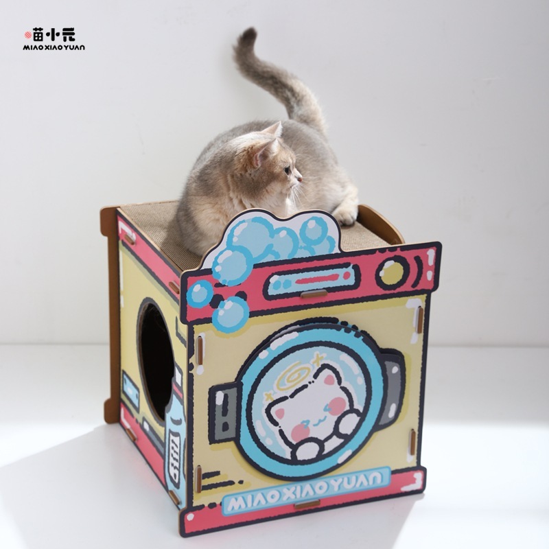 MEOWXIUANYUAN | 洗濯機猫スクラッチボード耐摩耗性と欠けのない段ボール二層猫の巣一体型猫爪ボード猫のおもちゃ|undefined