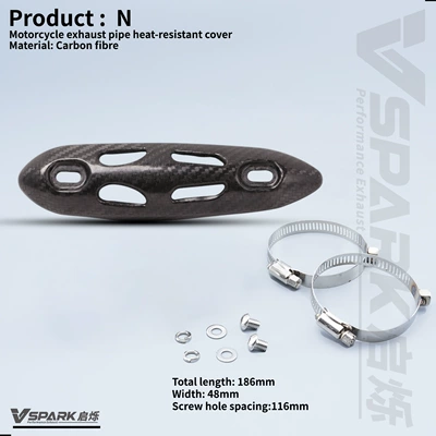 Cover Accessories Motorcycle Decorative Cover Motorcycle exhaust pipe - style-14-long-strip-hollow-out-design-real-carbon-fiber-finish-anti-scald-lid