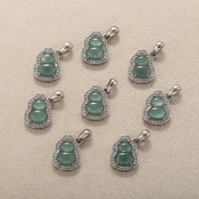 S925�y�Ƕ�ʯ��Ȼ�{ˮ�����J����С�t�����������DIY��