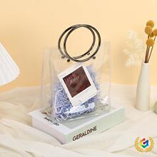 ✅ins透明pvc手提袋首饰饰品袋时尚金属圆形手提婚礼伴手礼包装袋