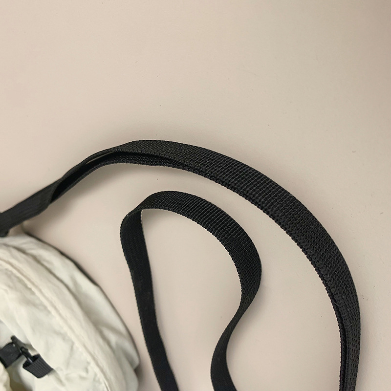 Solid-color nylon fabric bag for women, Spring 2025 new niche waist bag, ins casual pleated phone bag, crossbody bag for women undefined