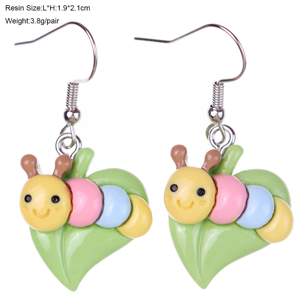 1 Pair Cartoon Style Cute Insect Plastic Drop Earrings display picture 2