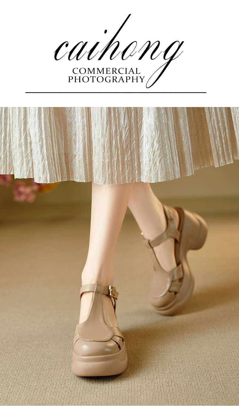 Sandal nữ quai chữ T đế xốp dày phong cách La Mã — đen chi tiết 1