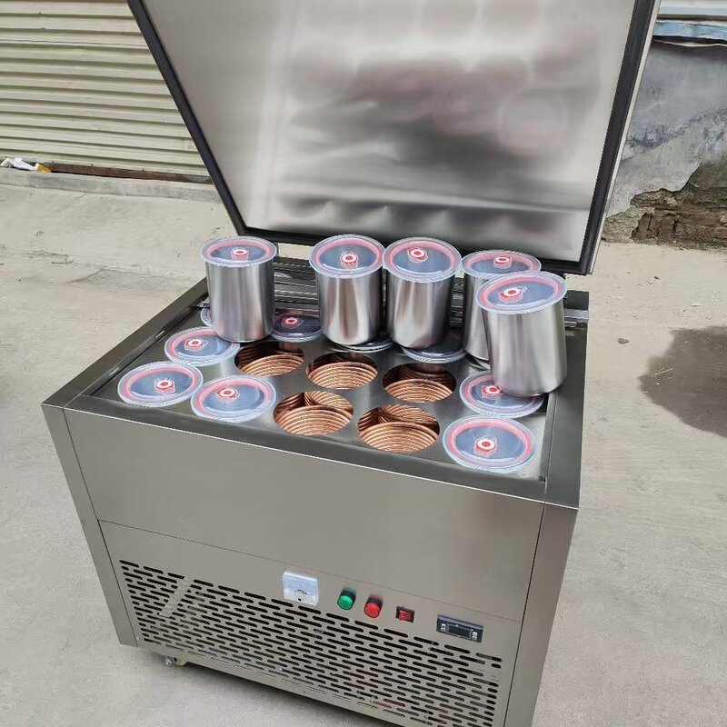 New Stainless Steel Six-Bucket Continuous Ice Brick Machine Snowflake Continuous Ice Machine Ice Machine Commercial Icicle Machine Cold Drink Shop