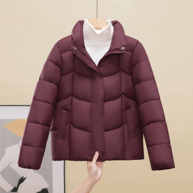 Comercio exterior ropa de pan 2025 nuevo corto plumón ropa de algodón mujer coreana suelta chaqueta de invierno y otoño gruesa image 3