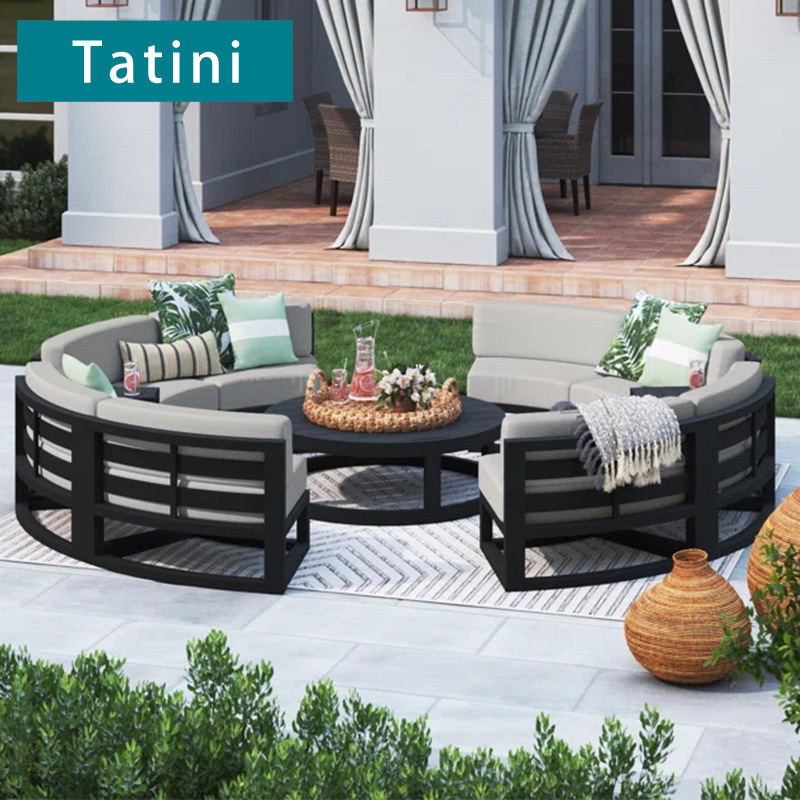 Sofá al aire libre patio villa jardín silla circular al aire libre combinación de muebles balcón al aire libre sofá de aluminio