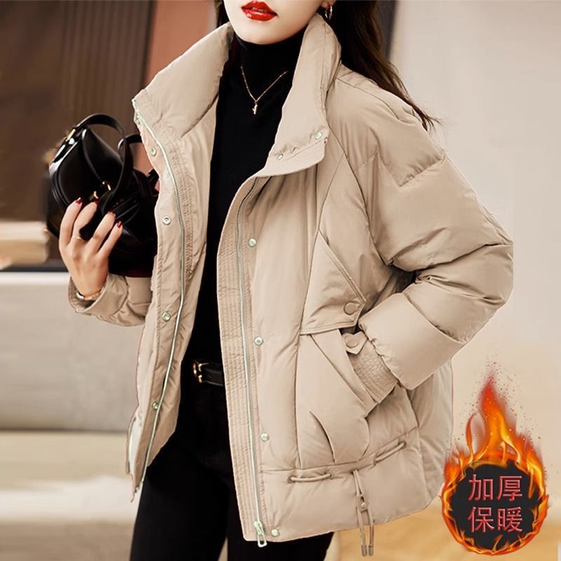 红色羽绒棉服女款2025新款冬季棉袄大码加厚棉服加厚洋气外套|undefined