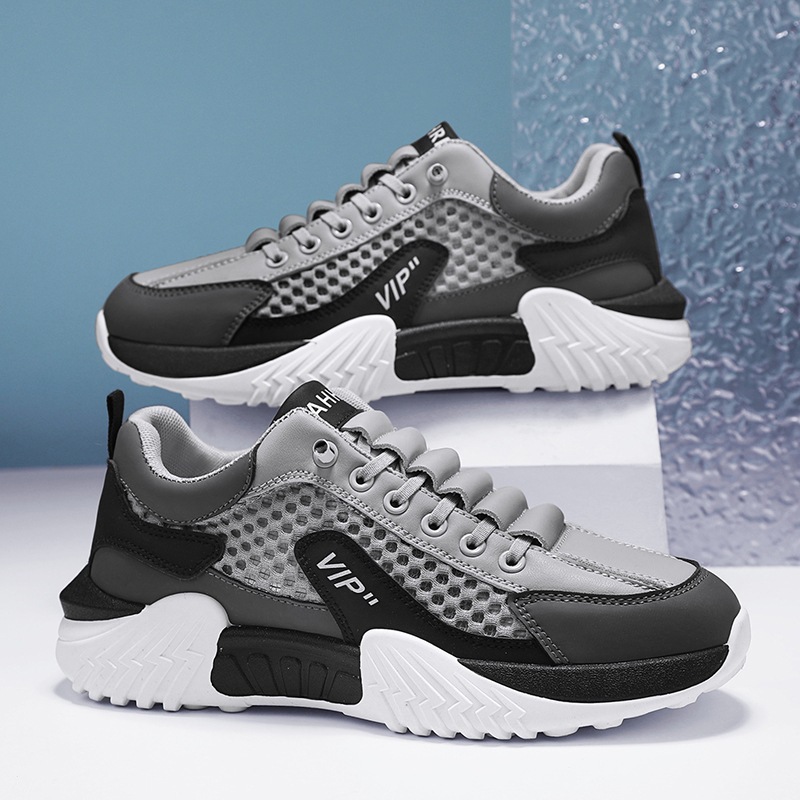 Zapatos de hombre, zapatos de malla deportiva Forrest Gump de todo fósforo de verano, zapatos de moda de suela gruesa transpirables para estudiantes jóvenes, estilo de hombre 2025 nuevo