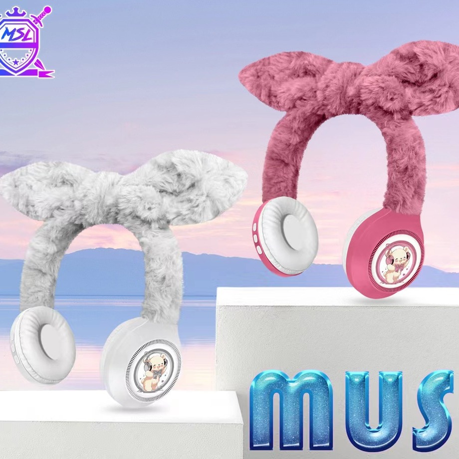 Nuevo MSL - 829 creativo de dibujos animados arco de peluche auriculares Bluetooth para niños inalámbricos regalos