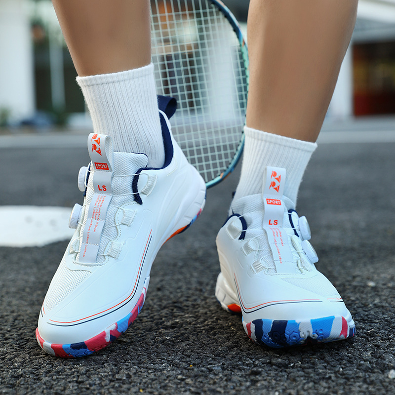 Men's And Women's Badminton Table Shoes, Low-top Leather Sports With Swivel Buckle, Volleyball Tennis Shoes_vogvips.com