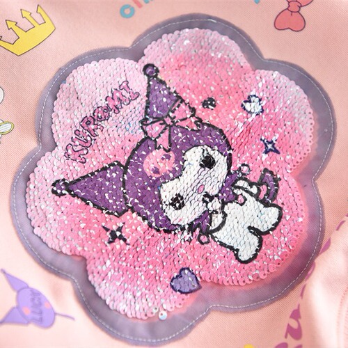 Cartoon Klomi Cute Sparkling Face Change Yuchigu Dog Girls' Round Neck Drop Shoulder Sweatshirt 2024 Spring New Arrival