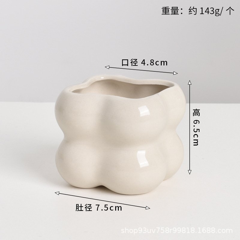 Pot de cerámica crema INS lujo ligero de alto nivel sensación de plantación de orquídeas mariposa simple orquídeas plantación de pot de porcelana blanca Dehua