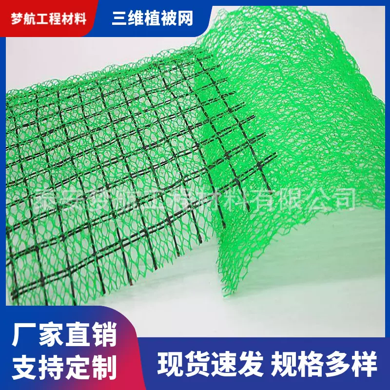 HDPE三维植被网厂家 边坡固土加筋三维土工网垫 NSS4三维网护坡