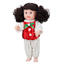 新款跨境搪胶六一儿童节女孩儿礼物品洋娃娃安抚陪睡仿真公仔玩具