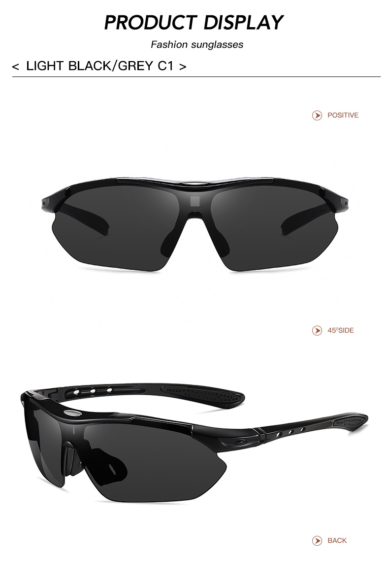 80g Weight Full Frame Glasses Structure Sunglasses Classification Modern Style Solid Color Ac UV400 Protection Special-Shaped Mirror Full Frame Sports Sunglasses