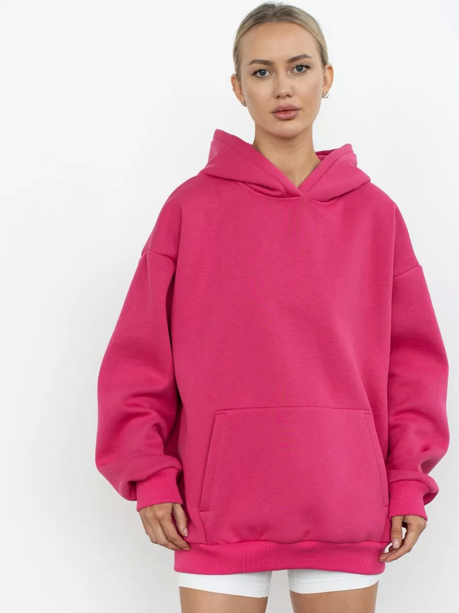 Women's Oversized Hooded Sweatshirt With Pockets And Long Sleeves_voghion.com