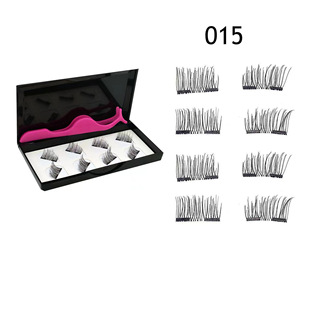 European and American Cross-Border Hot Magnet Eyelashes 8 Pieces Thick Half-Eye Magnetic False Eyelashes Glue-Free Magnetic Eyelashes Set