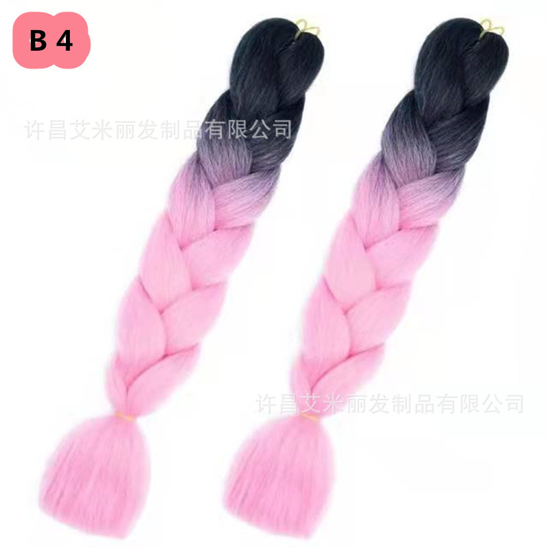 Trenzas africanas con cabello rosa渐 – materiales de alta temperatura, estilo boxeador