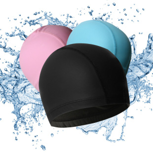 Adult swimming cap waterproof elastic swimming cap men's and women's swimming cap long hair waterproof comfortable not to pull the head pu swimming cap factory wholesale