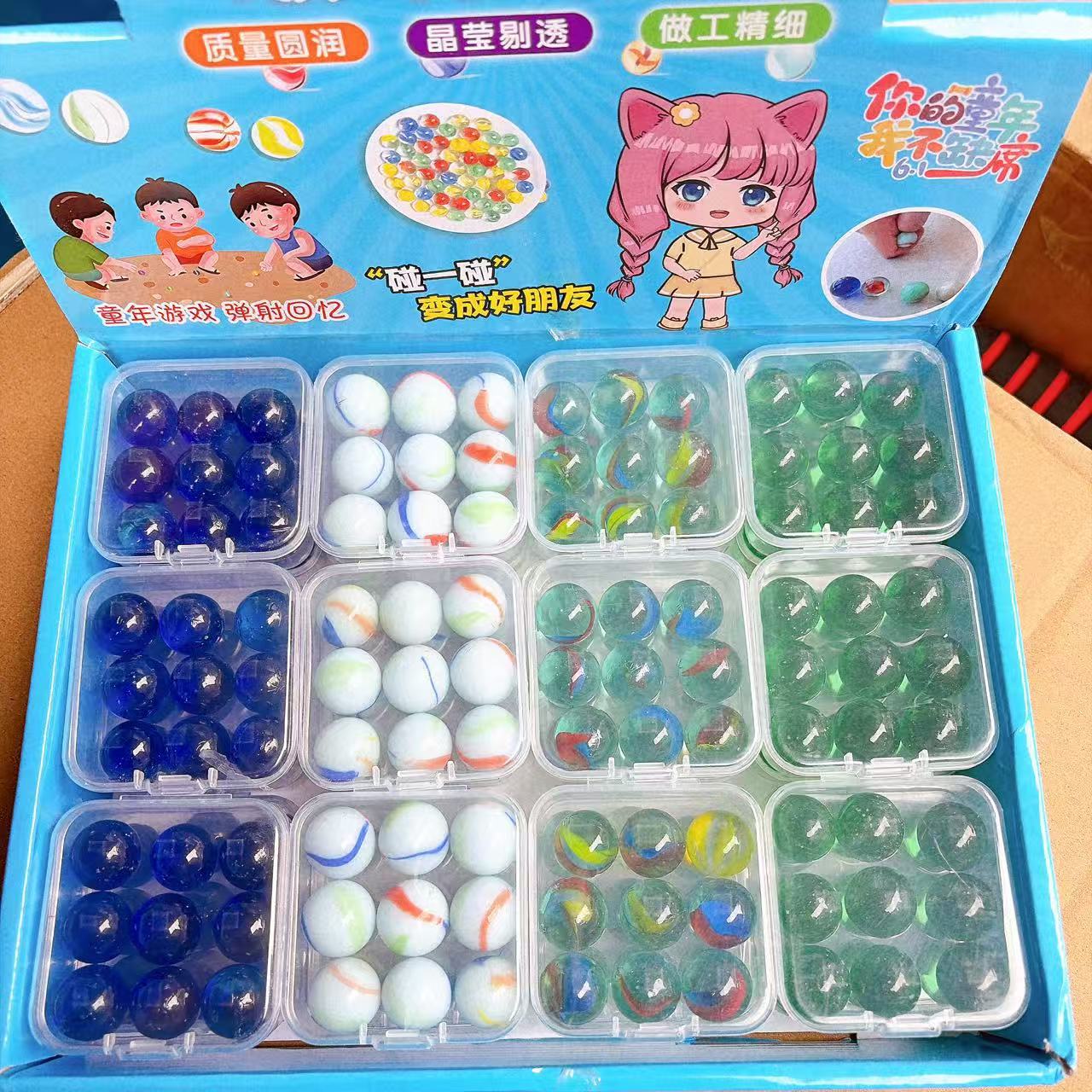 Juegos de damas de vidrio divertidos, bolas de vidrio de colores, bolas de vidrio de colores, juguetes nostálgicos, tienda de juguetes