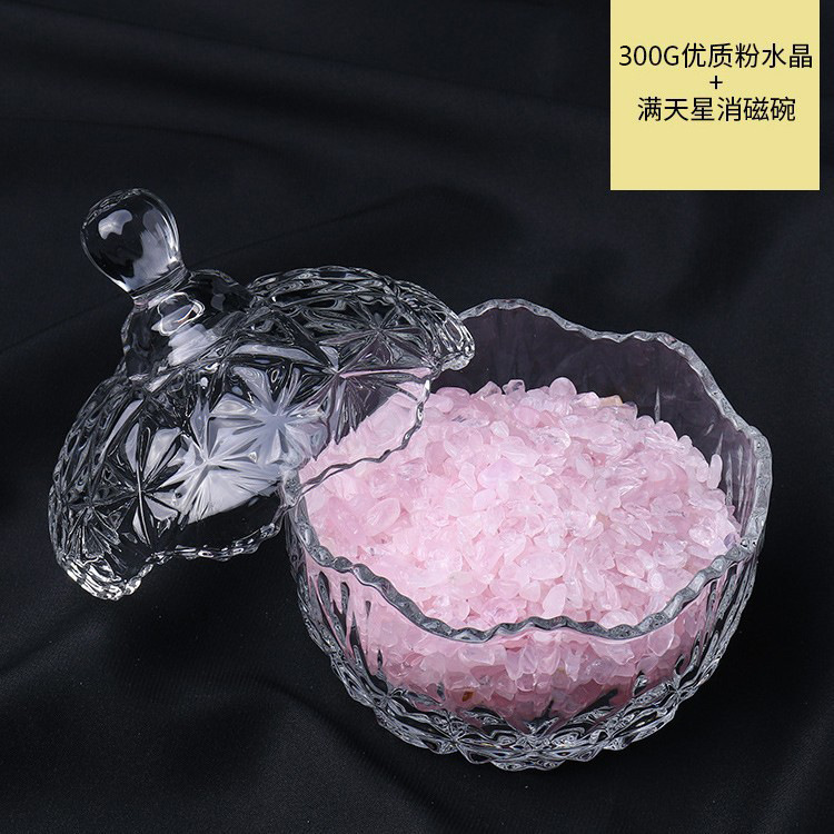 cristal natural piedra triturada desmagnetizante cuenco pulsera desmagnetizante energético cuenco de purificación para atraer la riqueza y el tesoro caja de almacenamiento utensilios adornos