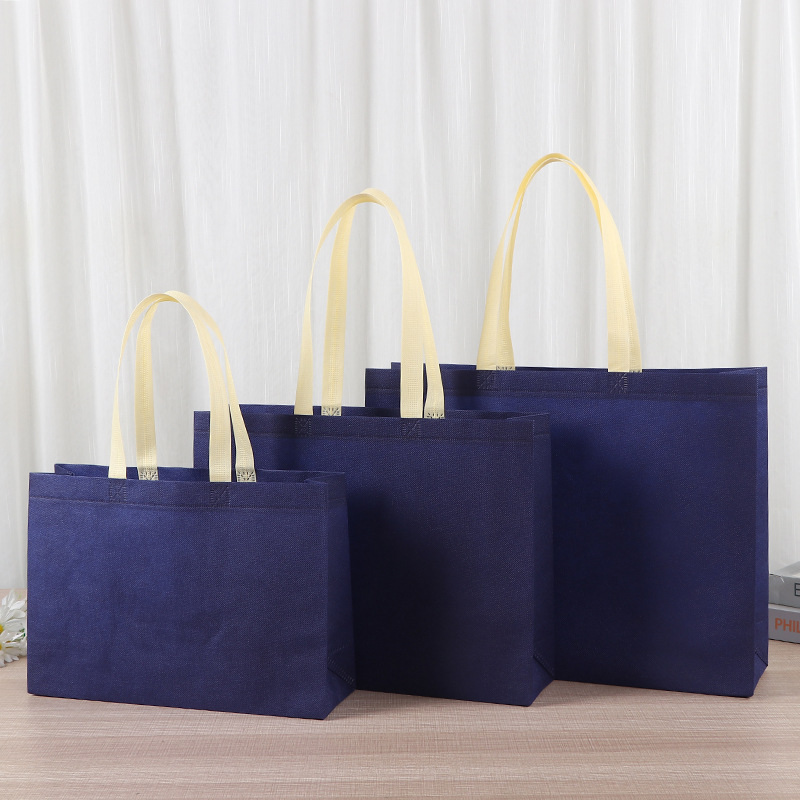 Fábrica de bolsas de tela no tejida de contraste de color publicidad bolsa de compras bolsa en blanco engrosada bolsa