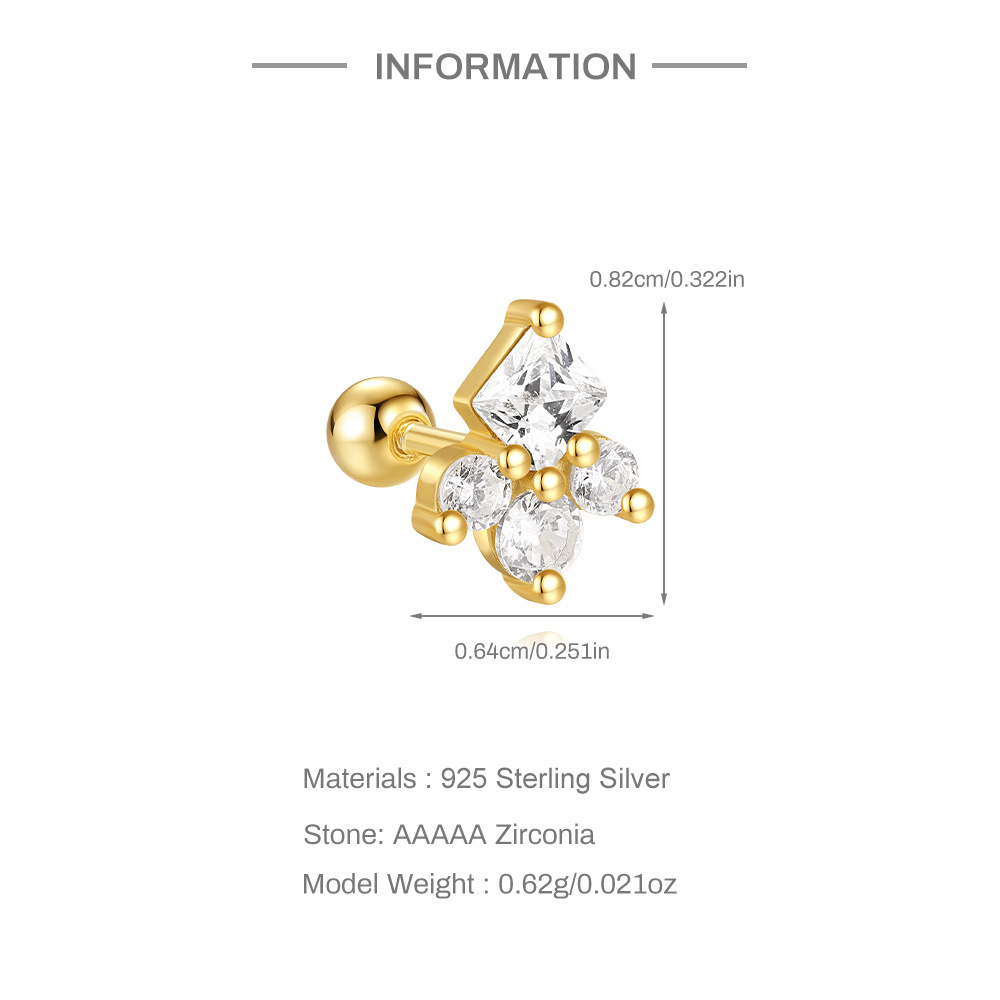 2g Weight straight barbell Piercing needle type Zircon Inlay Material Ear Studs Classification Ear Cartilage Rings & Studs Piercing Type 1 Piece Quantity Daily, Festival Occasion 925 Sterling Silver Material Geometric, Star Pattern All Seasons Season Unisex Gender Plating, Inlay Design Shiny, IG Style Style 1 Piece Ear Cartilage Rings & Studs IG Style Shiny Geometric Star 925 Sterling Silver Plating Inlay Zircon Ear Cartilage Rings & Studs 2